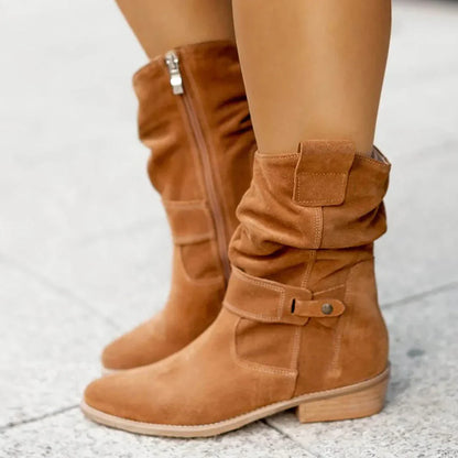 Stilvolle Frauenstiefel Hochhackig Riemen