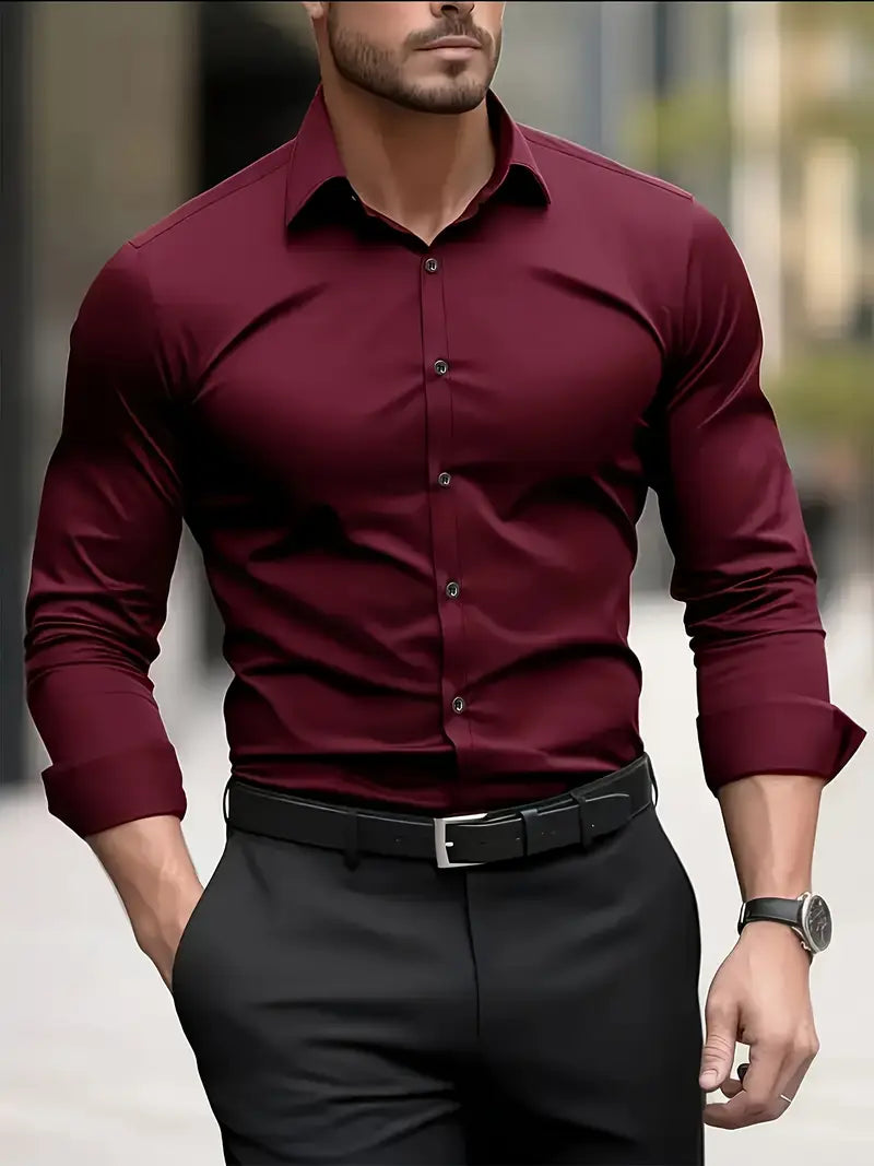 Knitterfreies Herrenhemd Slim Fit Modern