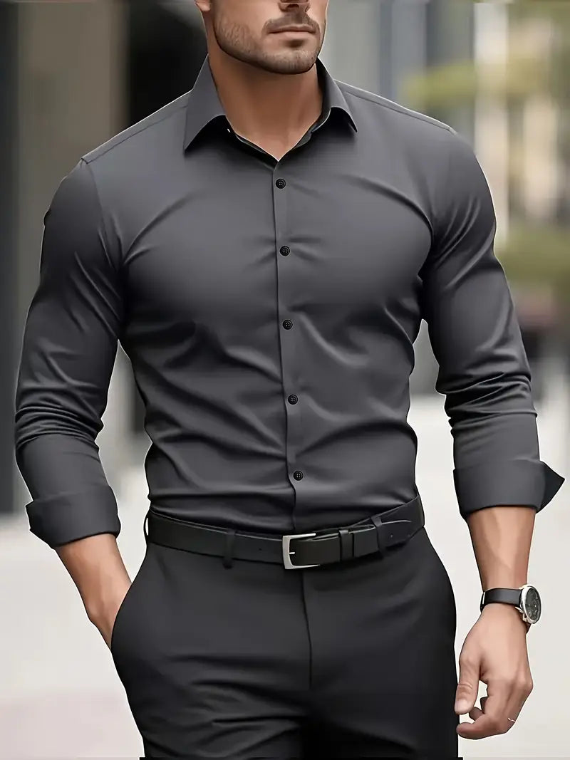 Knitterfreies Herrenhemd Slim Fit Modern
