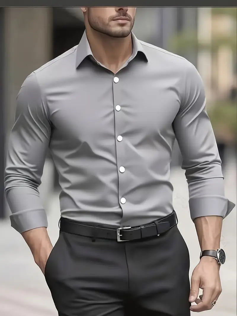 Knitterfreies Herrenhemd Slim Fit Modern