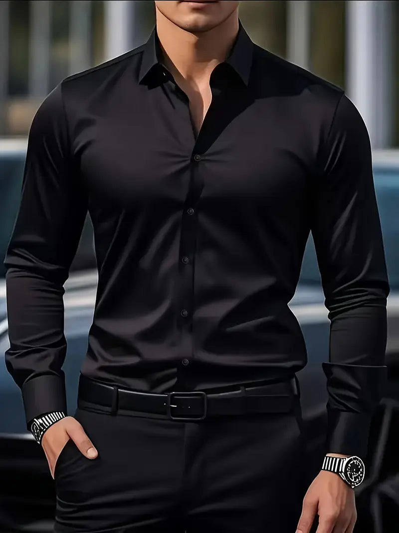 Knitterfreies Herrenhemd Slim Fit Modern - IdealeKleiden