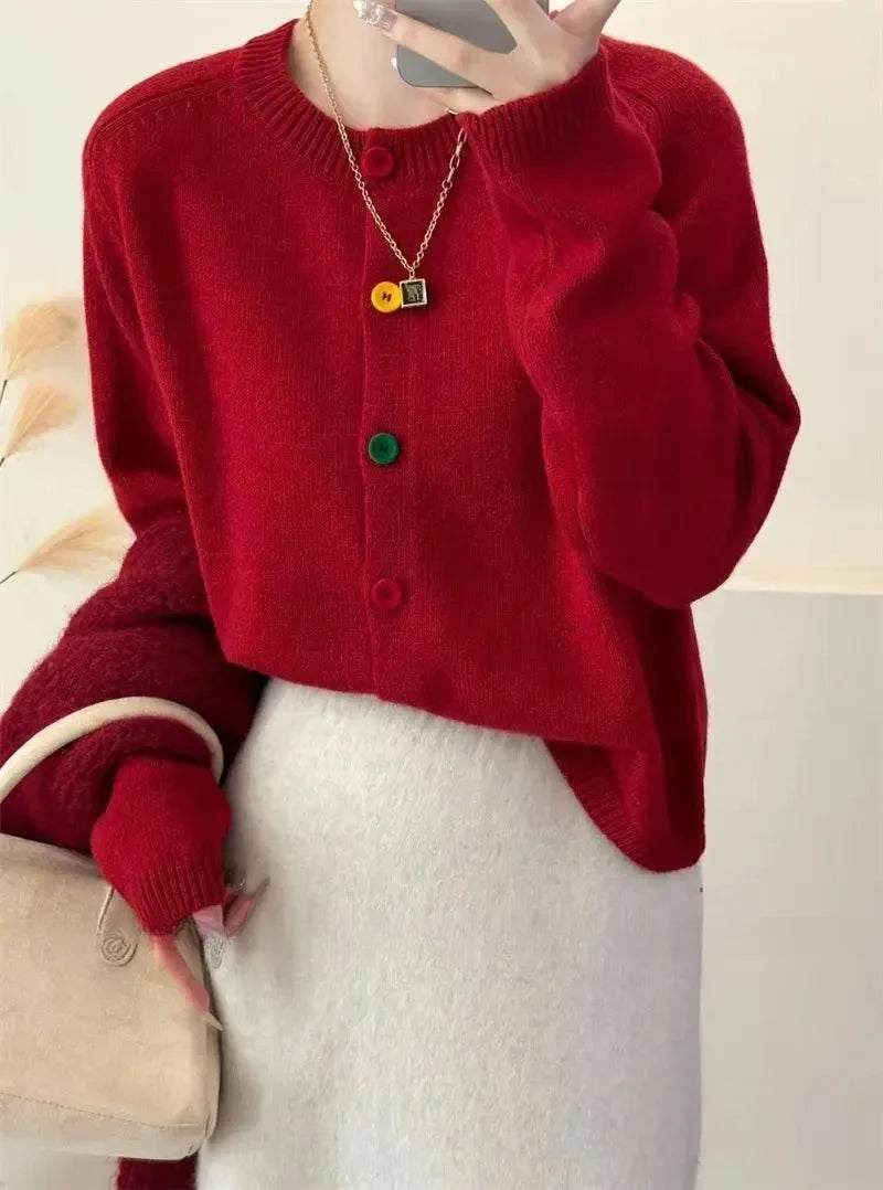Damen Pullover Bequem Wollig