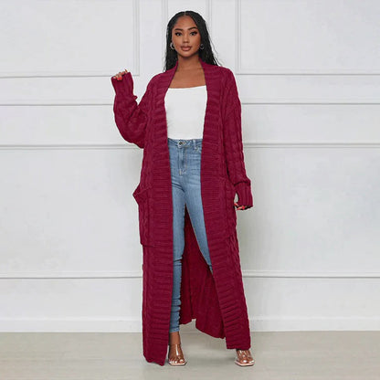 Langer Cardigan Damen Klassisch Winter