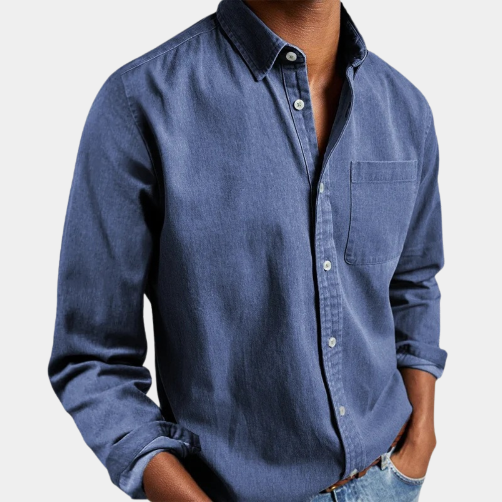 Herren Jeanshemd Langarm Classic Passform