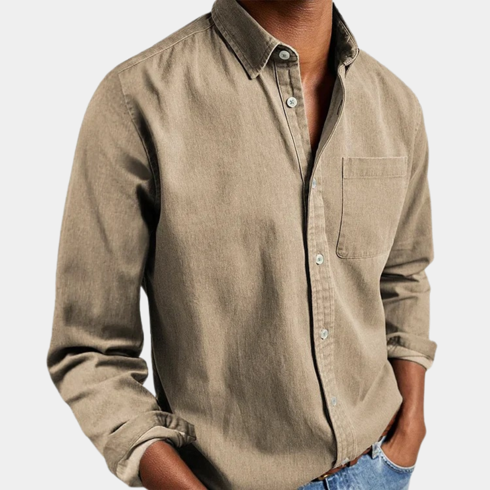 Herren Jeanshemd Langarm Classic Passform
