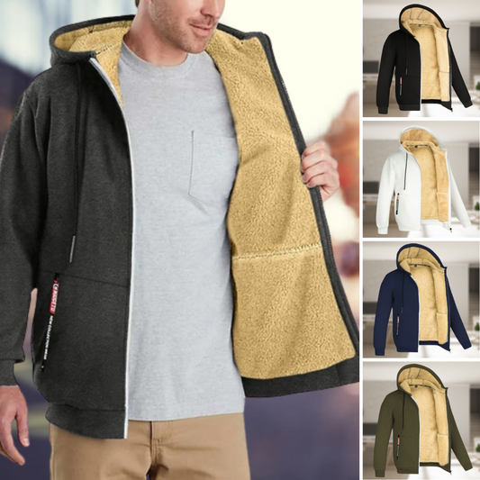 Praktische Herrenjacke Mit Kapuze Freizeit - IdealeKleiden