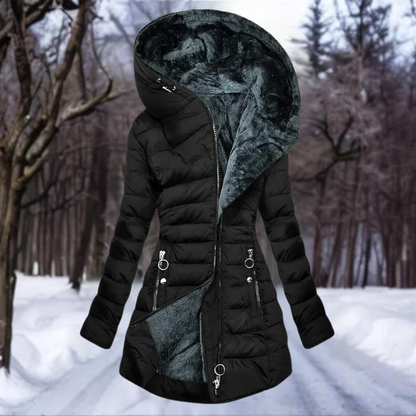 Daunenmantel Damen Slim Fit Kapuze Isolierend