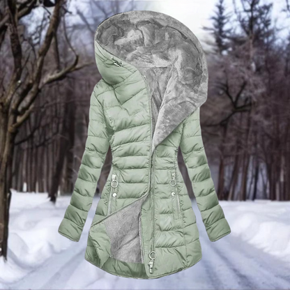 Daunenmantel Damen Slim Fit Kapuze Isolierend