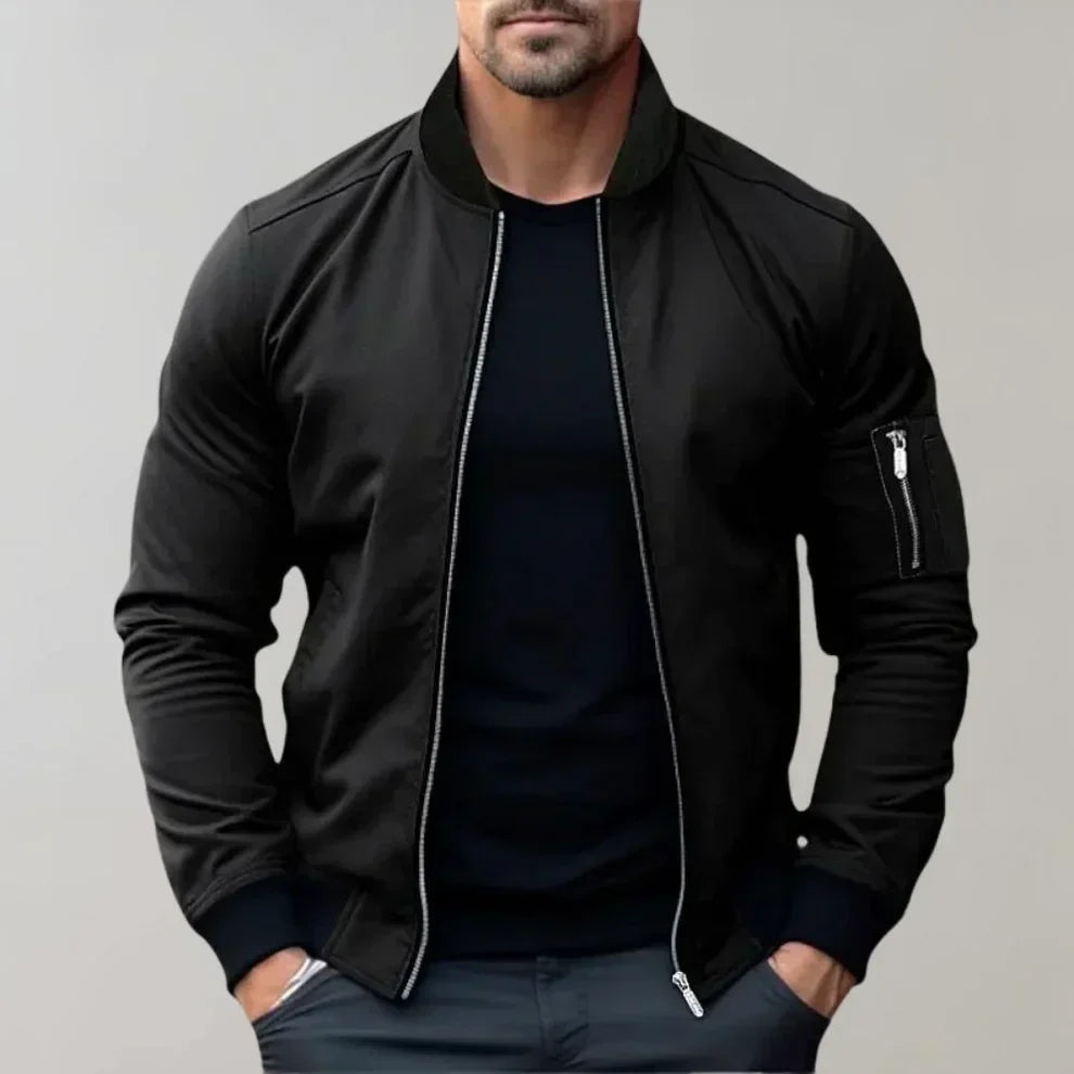 Herren Bomberjacke Moderne Leder Optik