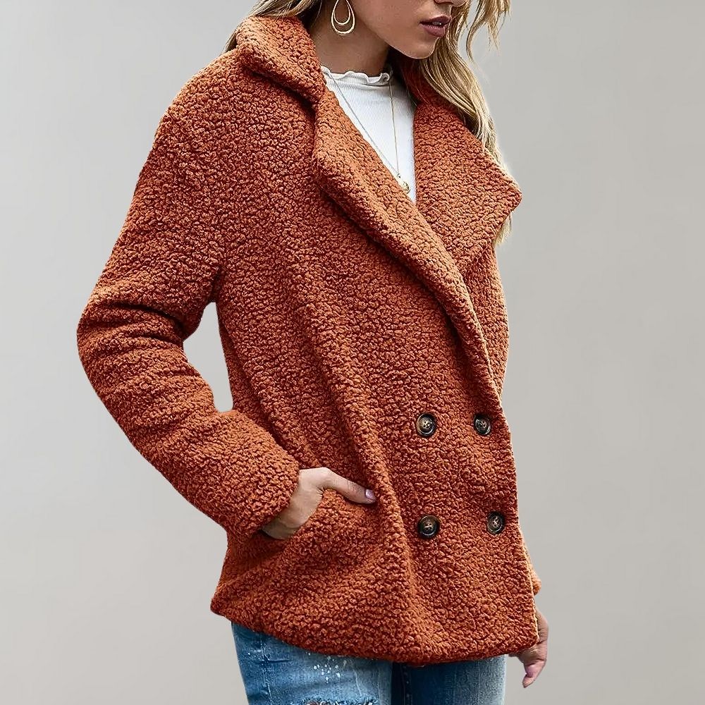 Damen Oversized Teddyjacke Warm & Bequem - IdealeKleiden