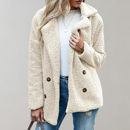 Damen Oversized Teddyjacke Warm & Bequem
