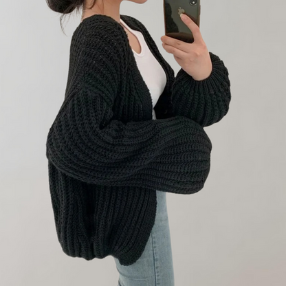 Damen Cardigan Weich Langarm Pullover