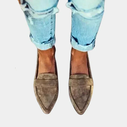 Damen Slipper Wildleder Braun