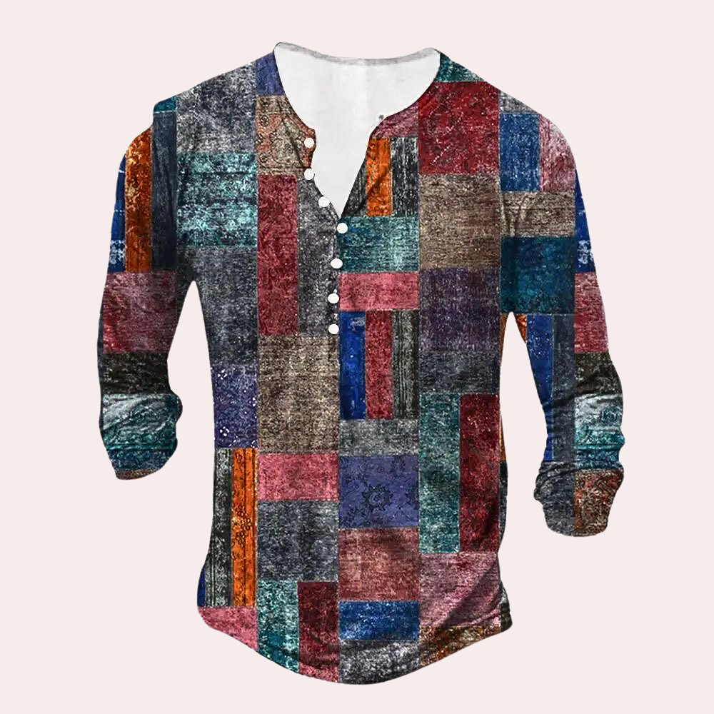 Praktisches Kleid aus Baumwolle Patchwork Design