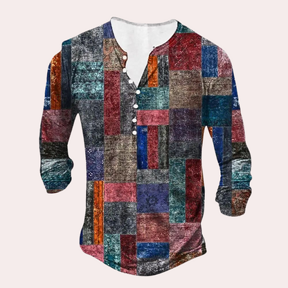 Praktisches Kleid aus Baumwolle Patchwork Design