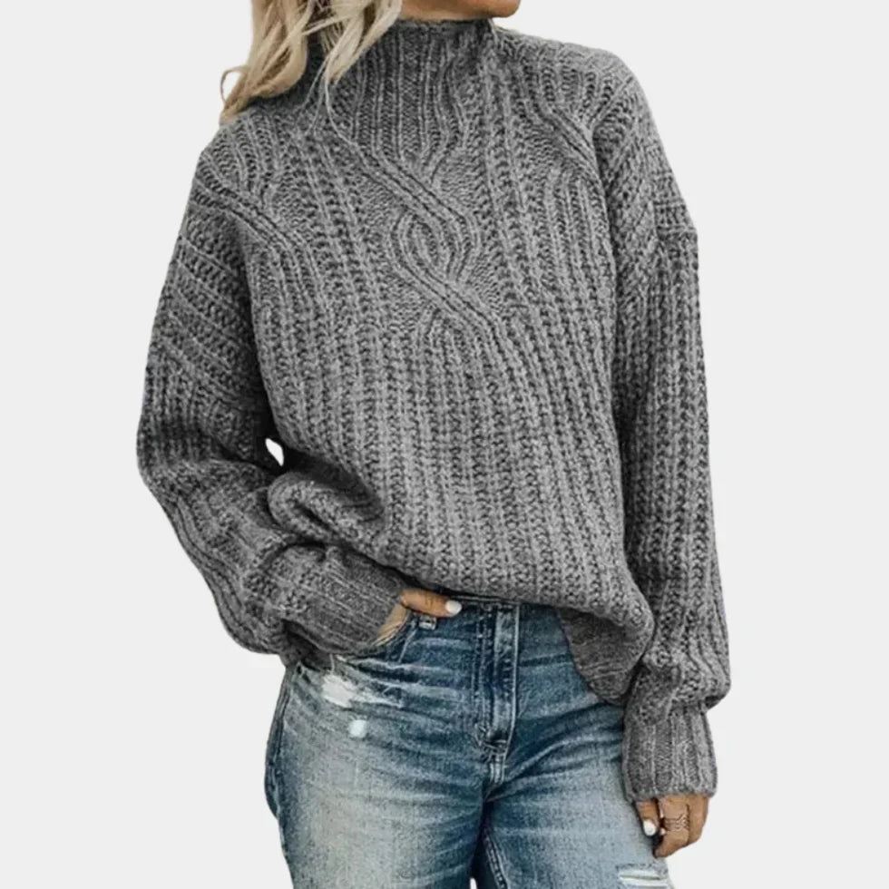 Damen Strickpullover Weich Violet