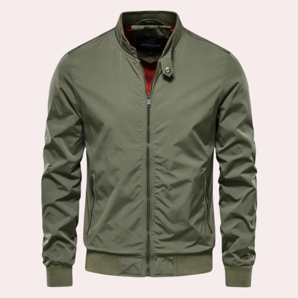 Herren Sommerjacke Stehkragen Reißverschluss
