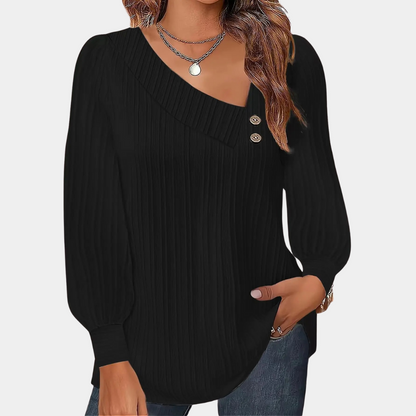 Frauen Bluse Rippstrick Modern Komfort