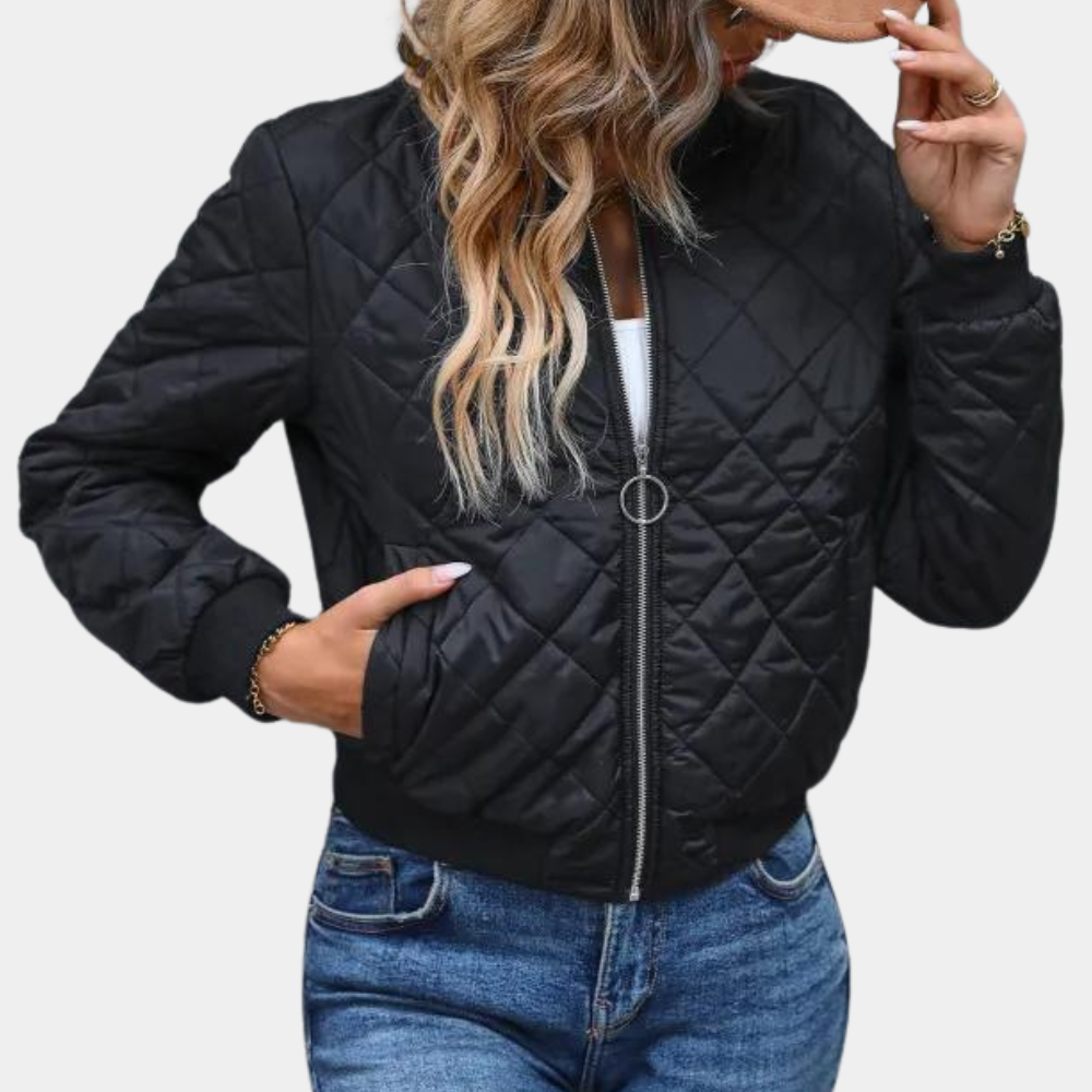 Stylische Damenjacke Mit Reißverschluss Modern Design