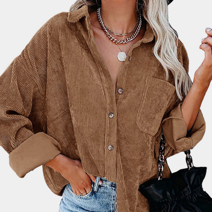 Herbstliche Damenjacke Cordstoff Trendy