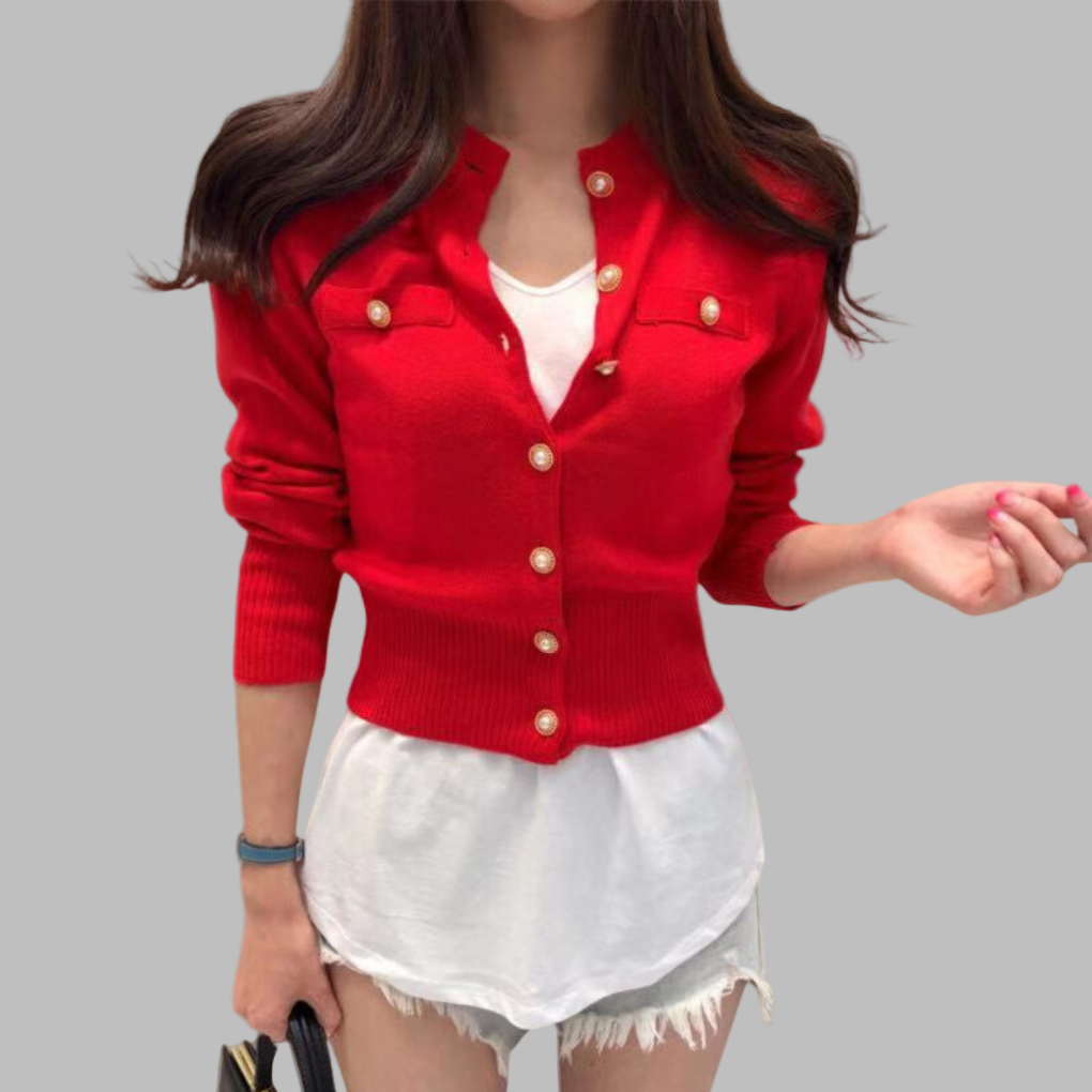 Damen Strickcardigan Elegantes Design Herbst