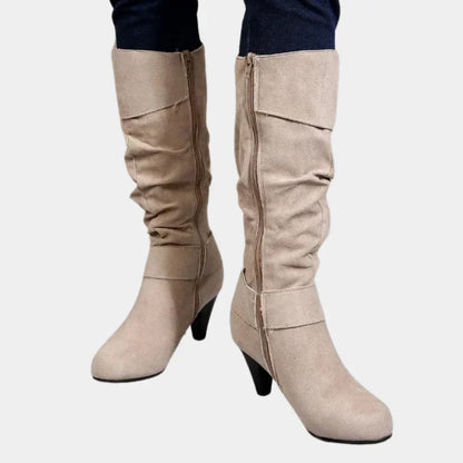 Stylische Frauenstiefel Kniehoch Leder