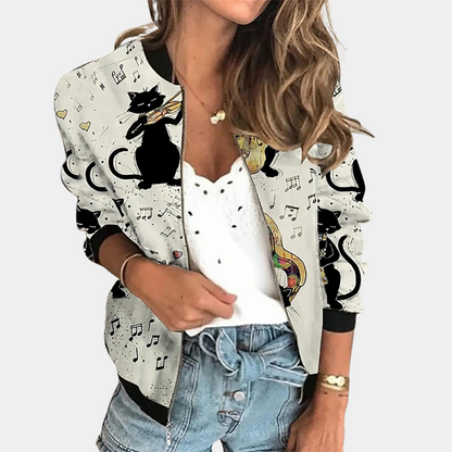 Herbstjacke Damen Trendy Druckdesign