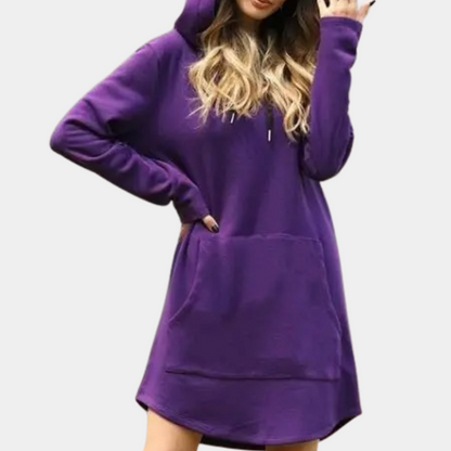 Damen Pullover Lang Kapuze Winter
