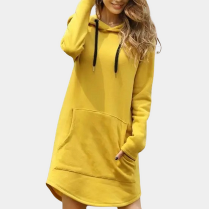 Damen Pullover Lang Kapuze Winter