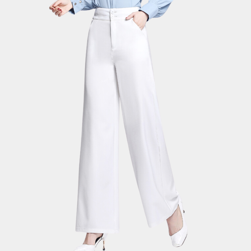Stylische Damenhoose High Waist Flare Bein - IdealeKleiden