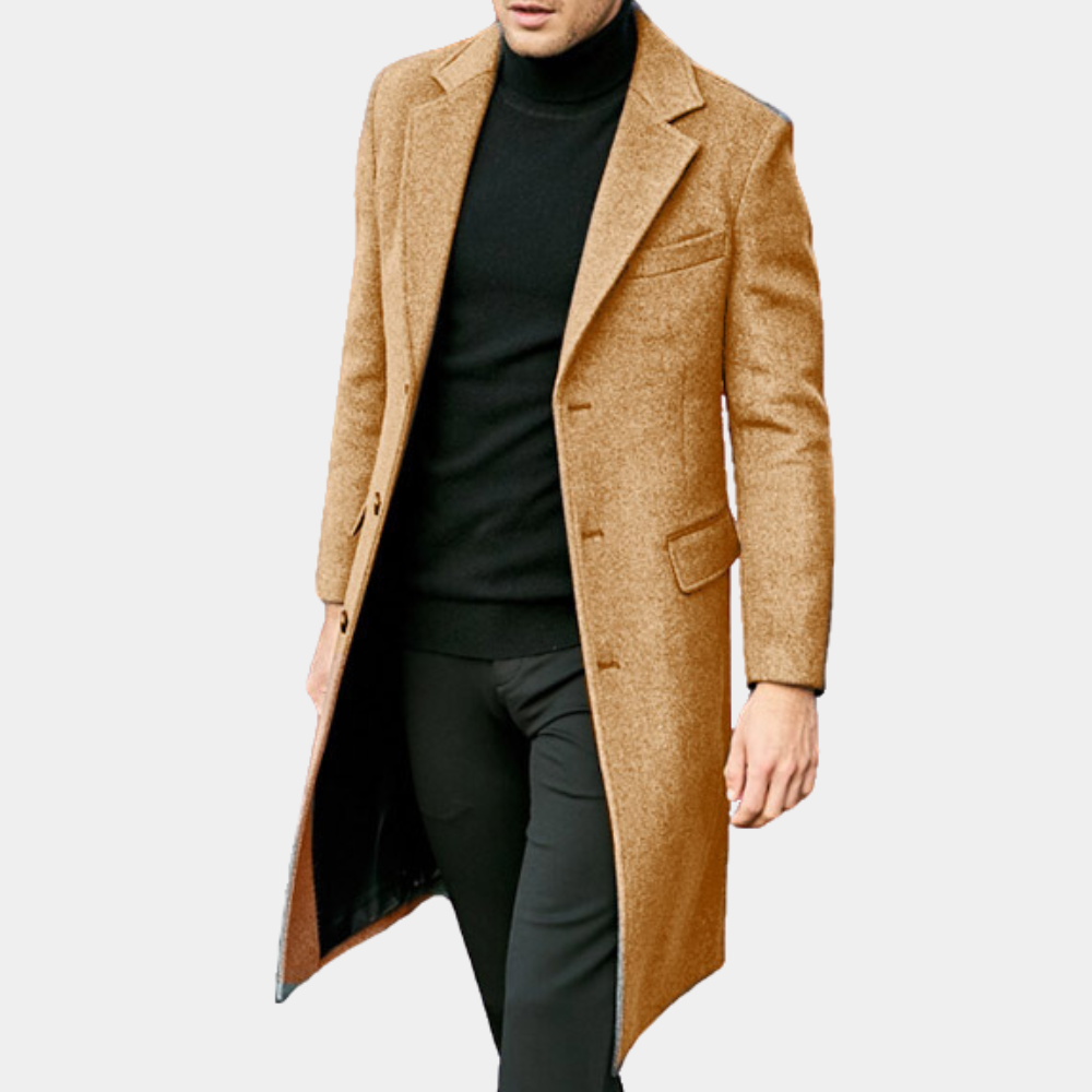 Maßgeschneiderte Trenchcoat Damen Lang Elegant Wollmischung - IdealeKleiden