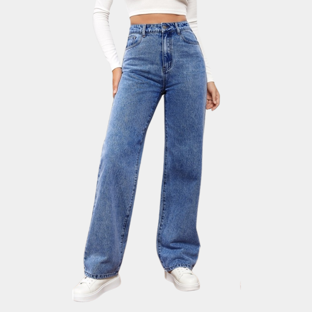 Hohe Taille Jeans Damen Slim Fit