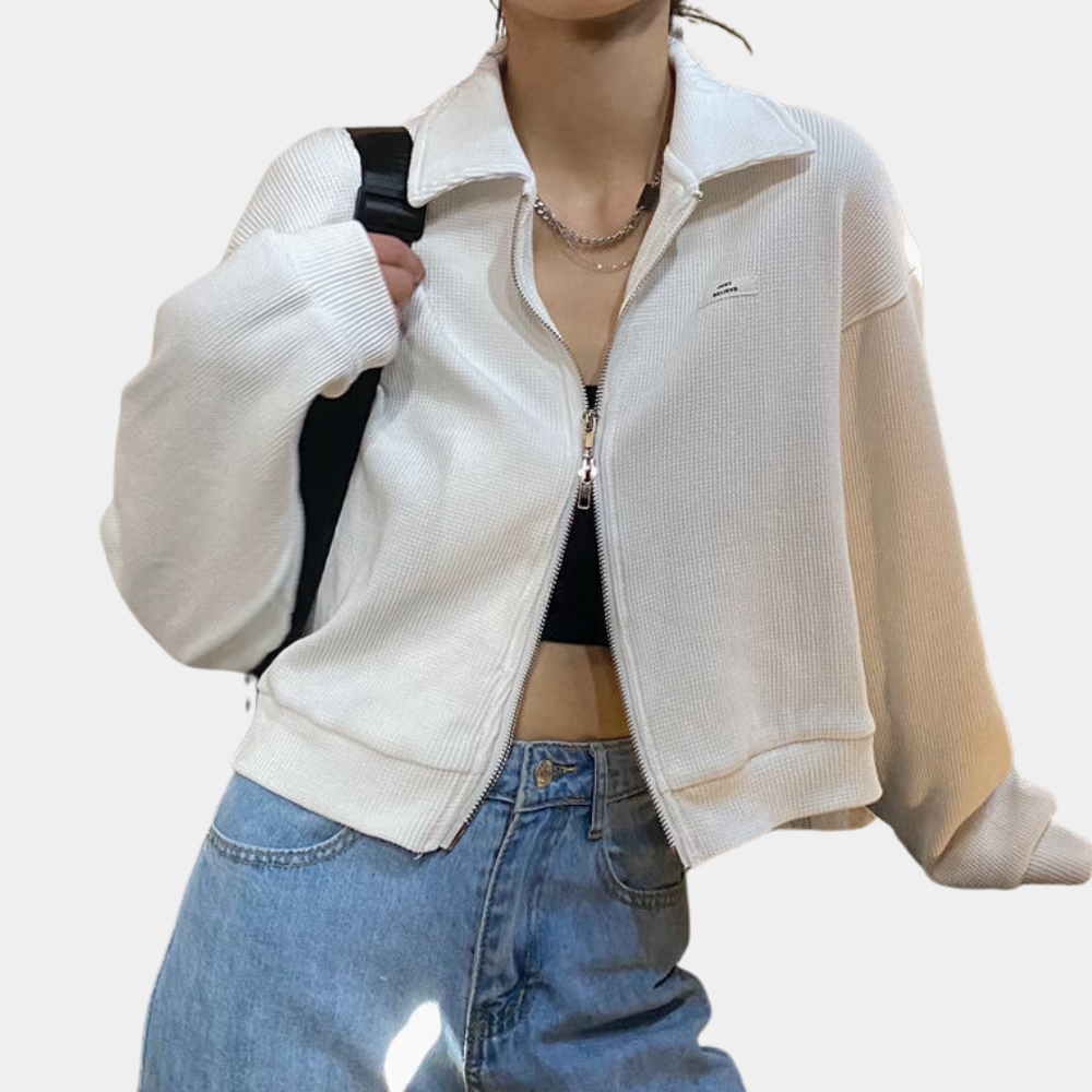 Frauen Herbstjacke Warm Reißverschluss