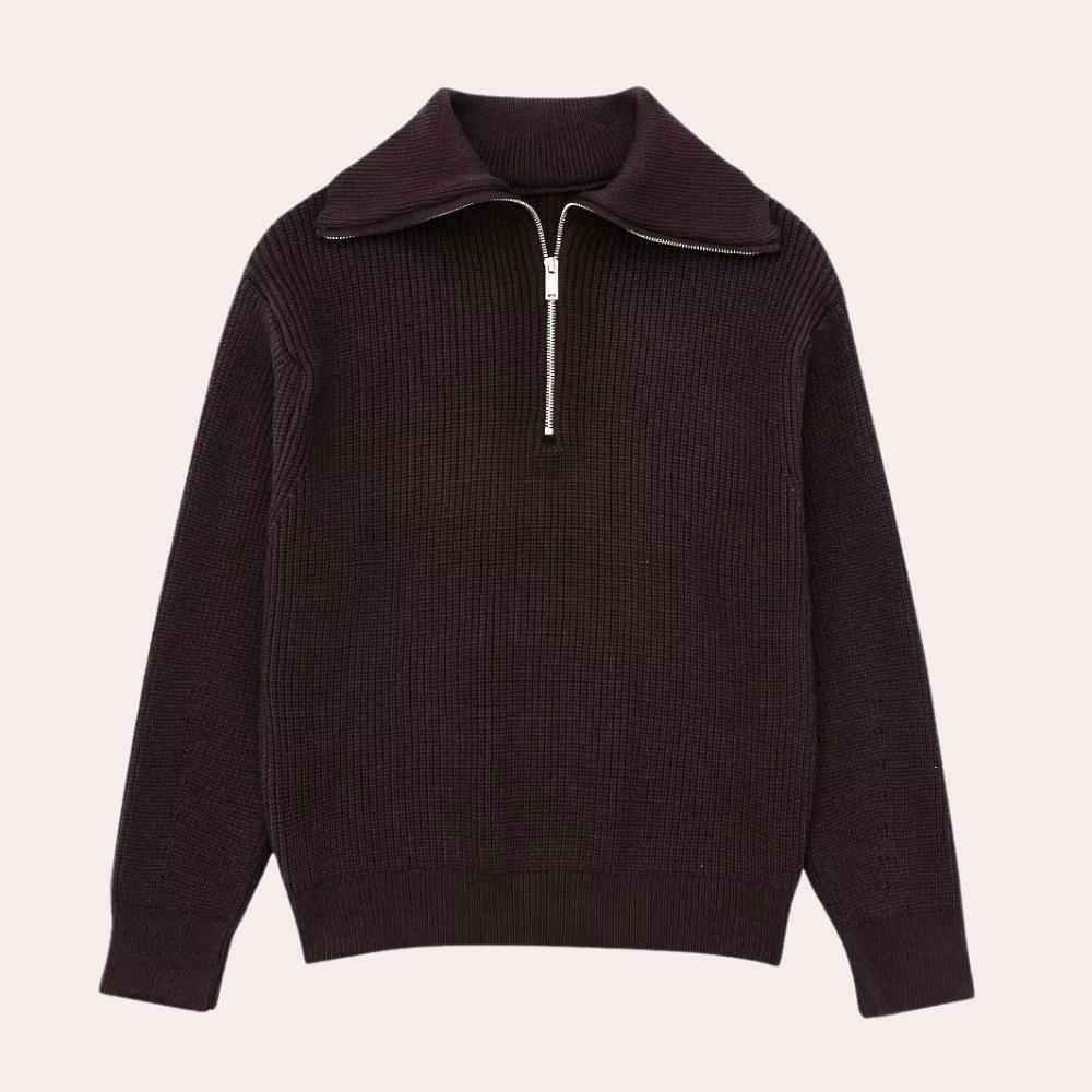 Stylish Damenpullover Modern Reißverschluss - IdealeKleiden