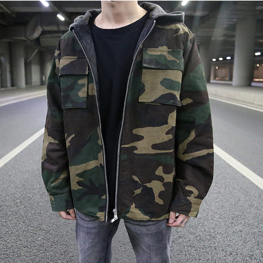 Trendiger Camo Hoodie Herren Modern - IdealeKleiden
