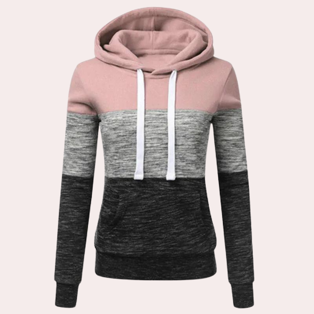 Bunt gemütlicher Damen Pullover Kapuze - IdealeKleiden