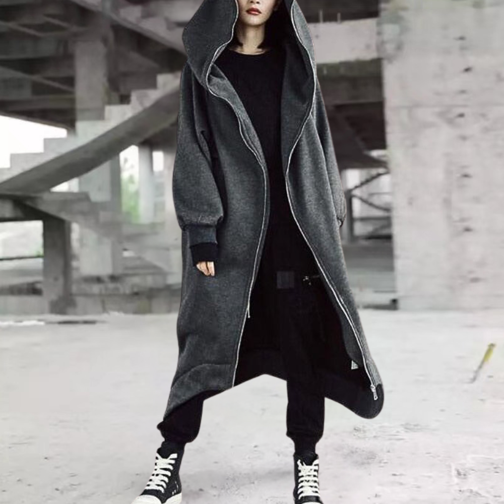 Warmes Winterkleid Lang Damen Kapuze