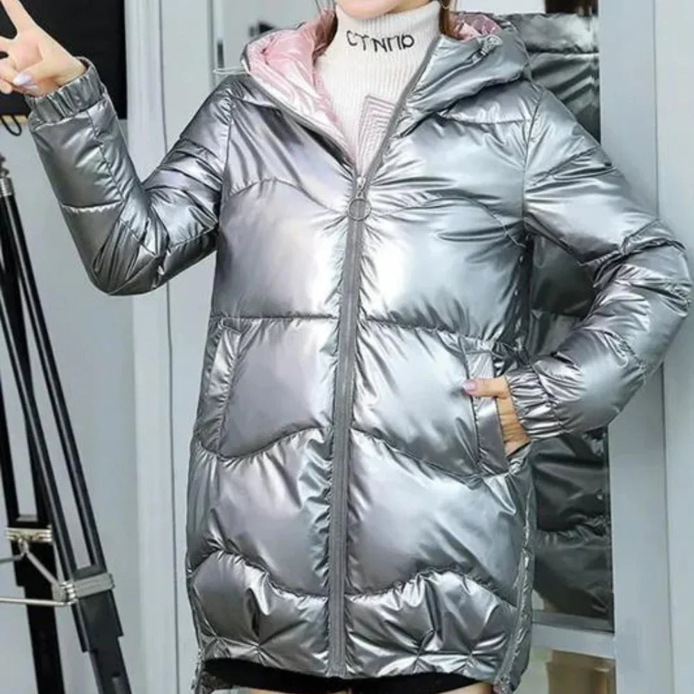 Damen Winterjacke Bequem Kapuze