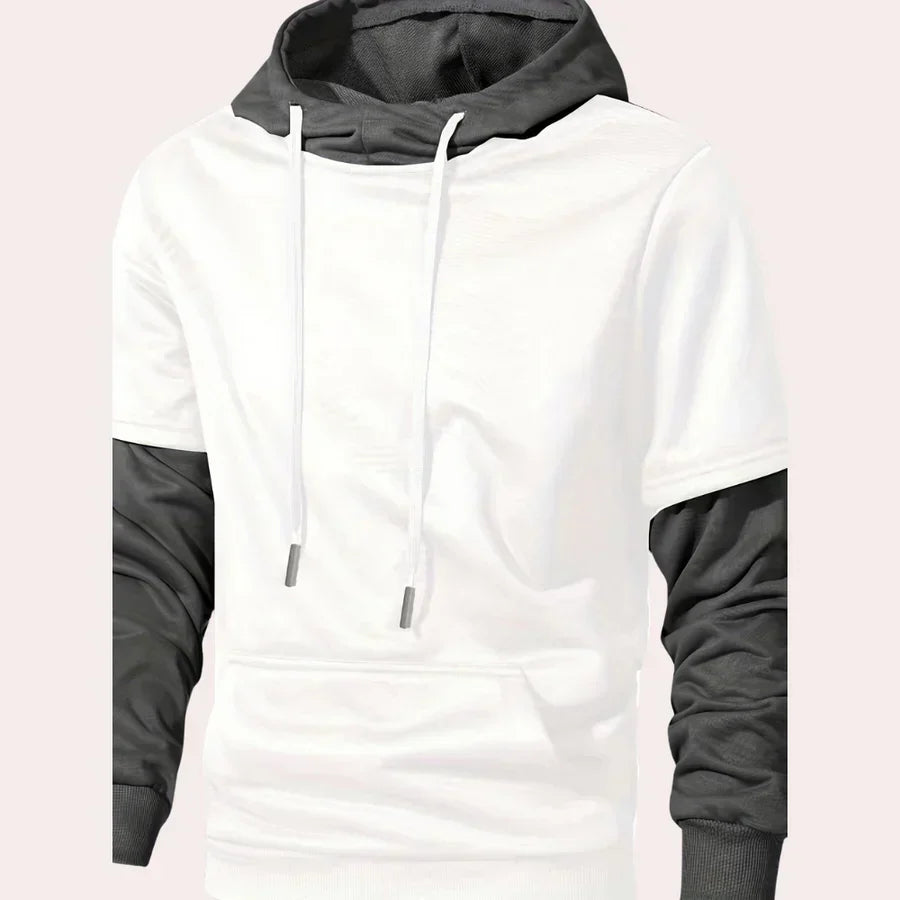 Stylischer Kapuzenpullover Herren Modisch Schwarz - IdealeKleiden