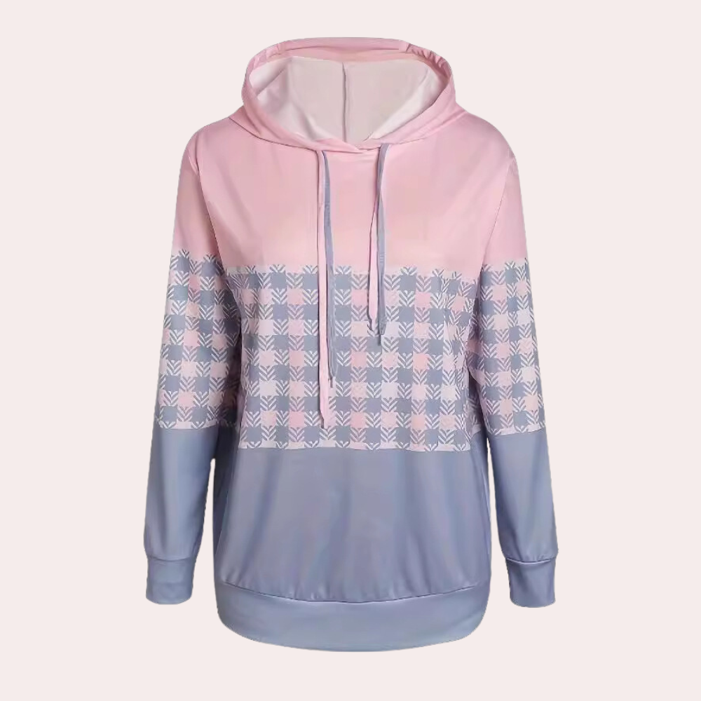 Karo Sweatshirt Damen Modern Bequem - IdealeKleiden