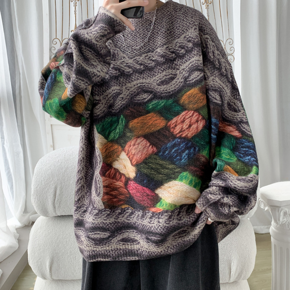Bequemer Herren Pullover Lässig Gestrickt