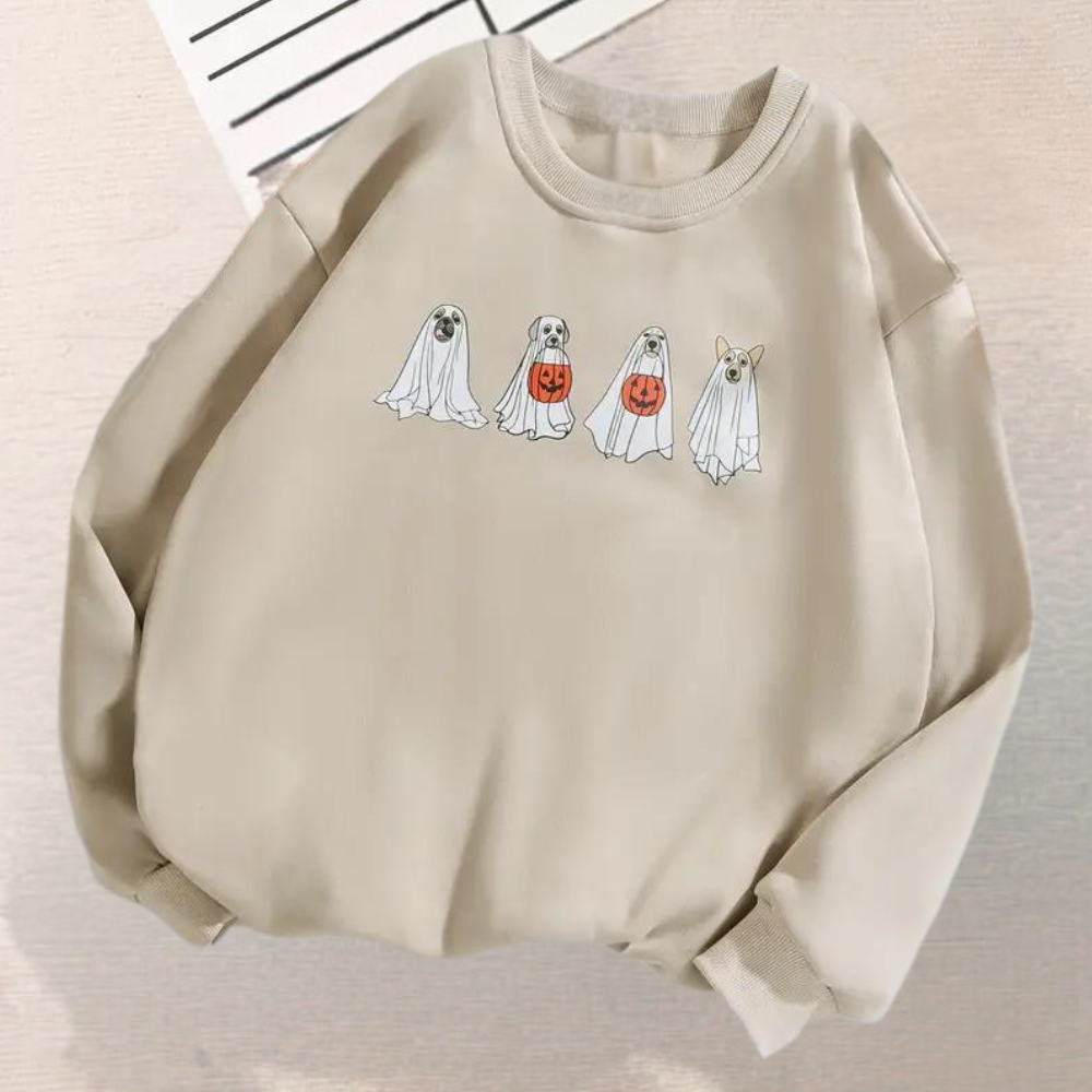 Gruselige Halloween Sweater für Frauen mit Hund Motiv