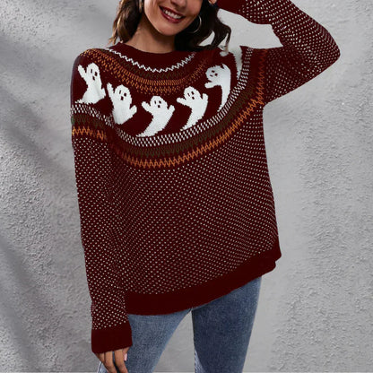 Stylischer Halloween Pullover Damen Weihnachten