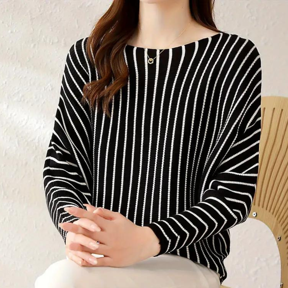 Modischer Frauenpullover Streifen Design - IdealeKleiden