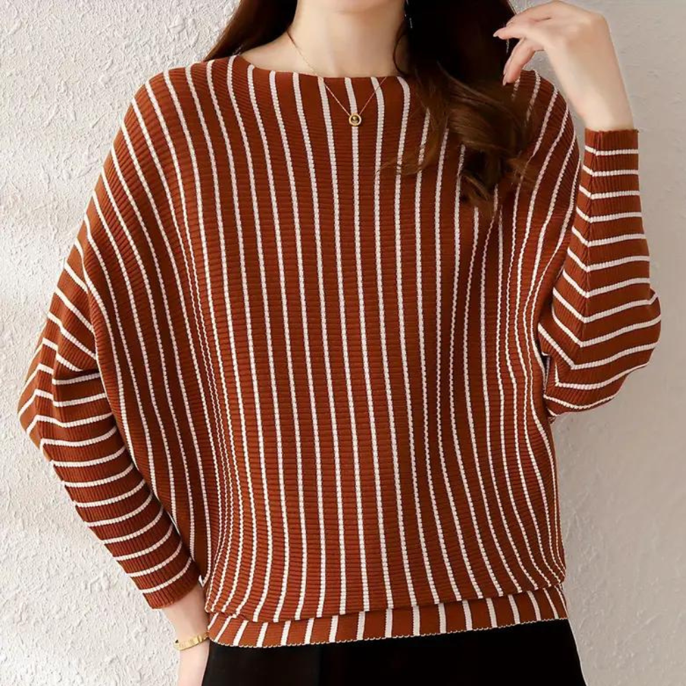 Modischer Frauenpullover Streifen Design