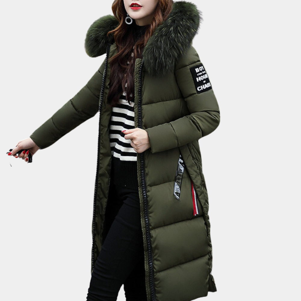 Damen Pufferjacke Kapuze Warm und Stylish