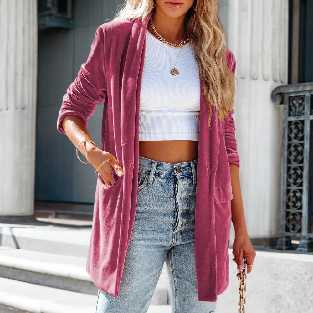 Damen Winterjacke Langärmlig Mit Taschen