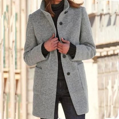 Elegante Damenjacke Stehkragen Chic