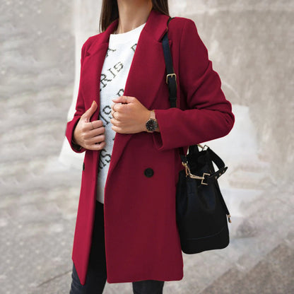 Elegante Winterjacke Damen Lange Revers