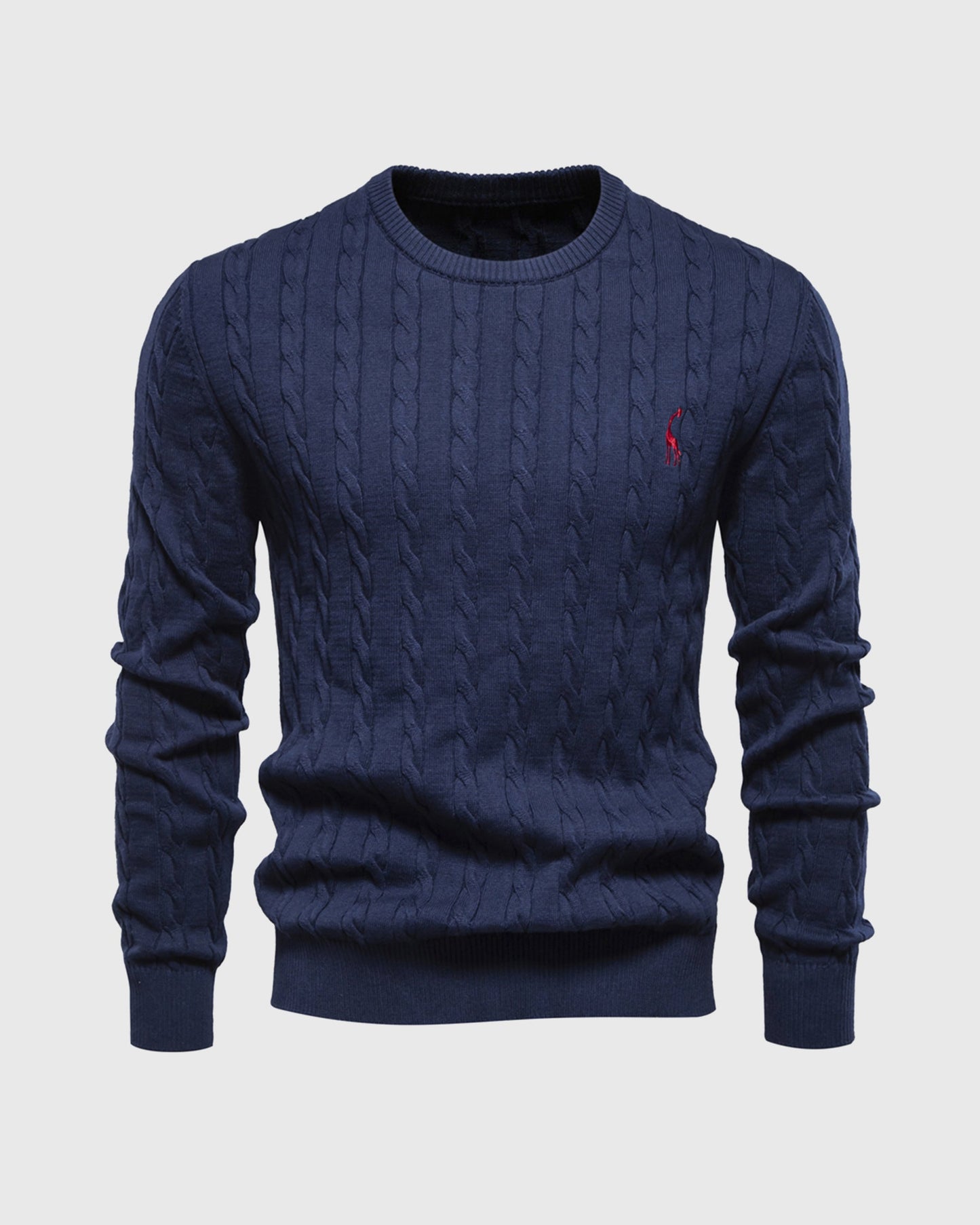 Stylische Kleidung | Zopfstrick Regular Fit Rippbündchen Logo Detail